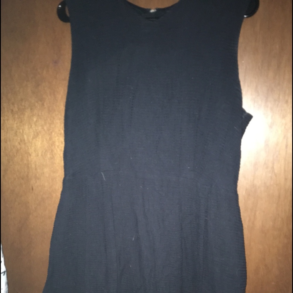 Black A-Line Textured Dress